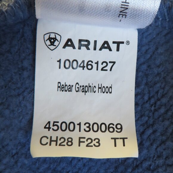 ARIAT Womens Rebar Graphic Hoodie Jacket Size L Blue Pullover - Picture 9 of 12